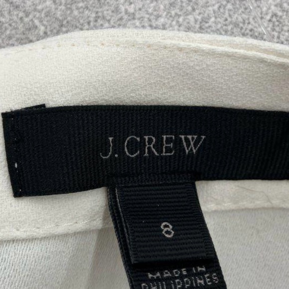 New J Crew Ivory Faux Wrap Top Blouse SZ 8 - Picture 4 of 12